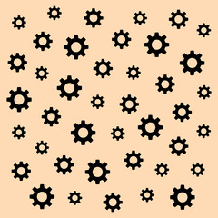Black gear patterns on light background