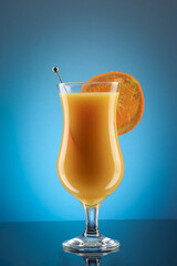 A glass of fresh orange juice still life