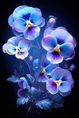 blue and purple pansies