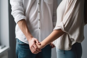 Fototapeta premium cropped shot of an attractive young female and male holding hands