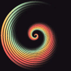 abstract rainbow swirl spiral circle illustration tunnel with effect background svg vector
