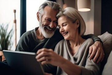 shot of a mature couple using a digital tablet together at home