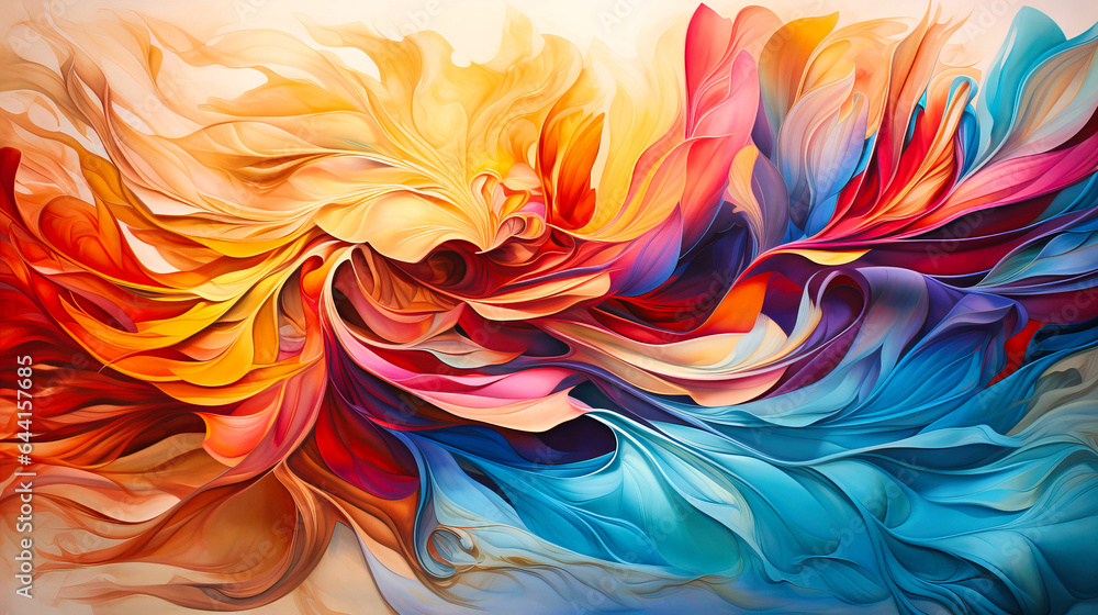 Poster sheets of color spreading rapidly on canvas