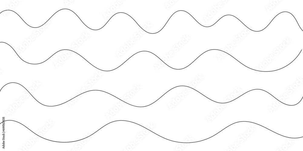 Wall mural abstract wavy curved lines background. abstract seamless pattern with lines background. vector borde
