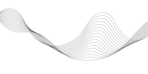 Abstract grey, white smooth element technology wave modern stream transparent background. Abstract wave line for banner, frequency sound wave, twisted curve lines with blend effect.