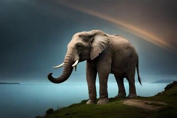 elephant in the zoo Generated Ai
