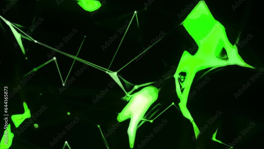 Aufkleber electronic web of triangular lines. motion. moving cyber web in 3d space on black background. triang