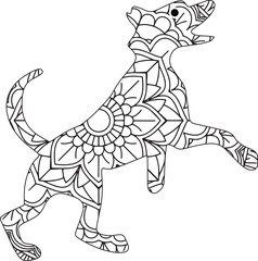 Dog Animal Mandala Coloring page