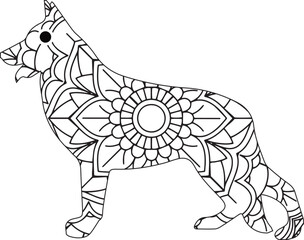 Dog Animal Mandala Coloring page
