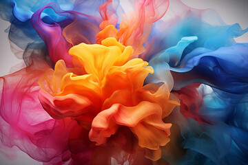 Obraz premium Generative ai collage image picture of colorful dust smoke explosion