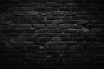 Black brick background texture seamless room house interior pattern generative AI