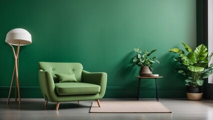 green living room with armchair