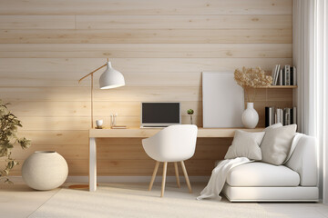 Generative ai image picture collage of modern interior for working living