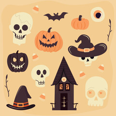 Halloween vector clip art collection