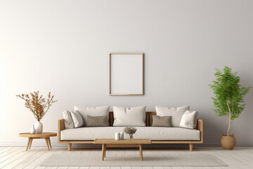 Fototapeta na wymiar Generative ai collage picture image of stylish living room in minimalist style with couch