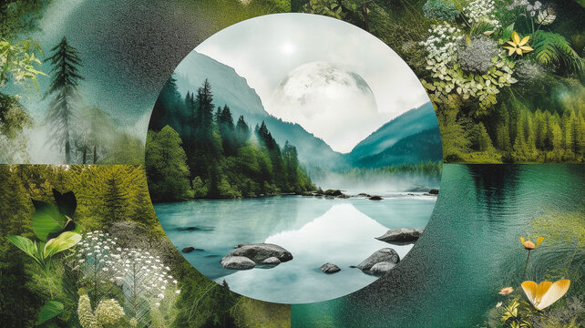 Collage sur le th&egrave;me de la nature