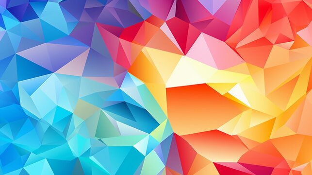 Abstract Delaunay Voronoi trianglify color diagram background illustration