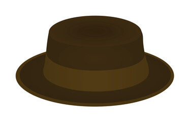 Brown summer hat. vector illustration