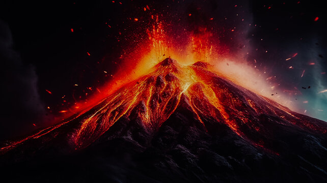 Volcan en &eacute;ruption