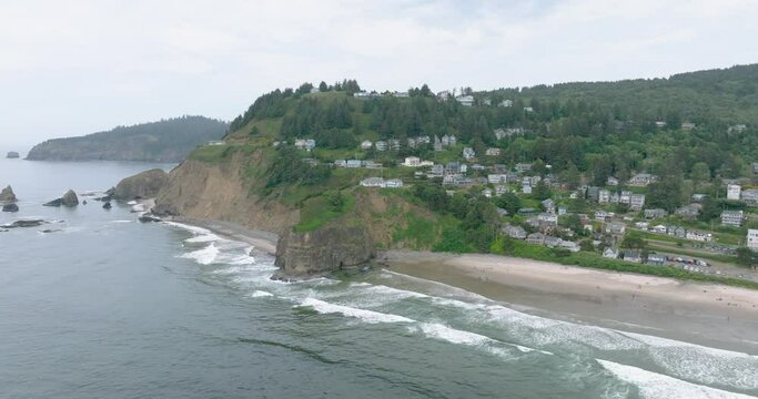Moody Oregon coast's beauty from above.