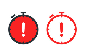 Stopwatch warning icon. Illustration vector