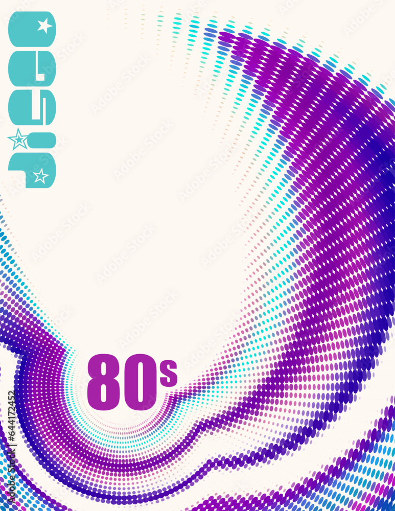 Poster Halftone background with swirl for disco party. Vector pattern