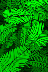 background of vectorized plants in vertical format, green tones