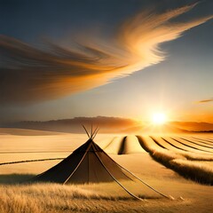 tent in the desert Created using generative AI tolls