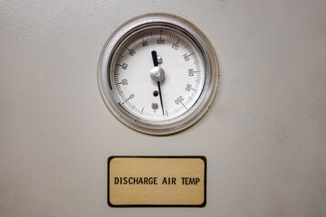 Discharge Air Temp dial part of an old building HVAC System
