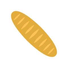 Baton icon. Bread, bun. Color silhouette. Top front view. Vector simple flat graphic illustration. Isolated object on a white background. Isolate.