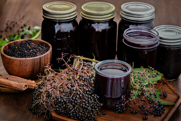 Homemade fresh elderberry syrup