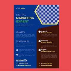 Business Flyer Layout with Colorful Accents