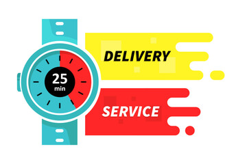 Fast delivery service stopwatch vector illustration.