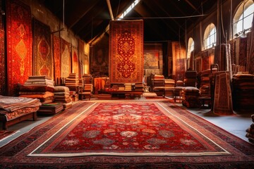 An elaborate Persian carpet. - obrazy, fototapety, plakaty