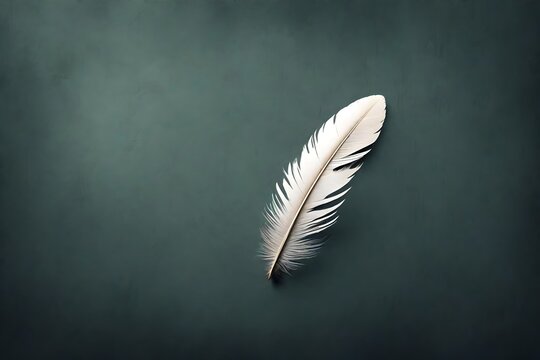Fototapeta Create a captivating image of a solitary feather drifting in the breeze. 