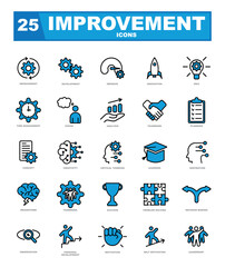Set of outline improvement vector icons.