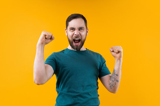 Football fan cheering for favourite team