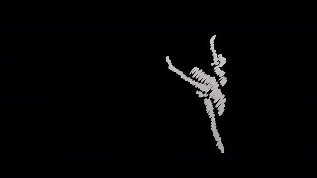 Shading of Hand drawn Ballerina with transparent (alpha) background