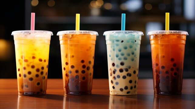 Colorful drinks on a table