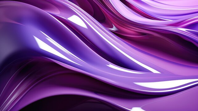 Gleaming plastic surface seamless abstract background, smooth motion style, chrome purple reflections