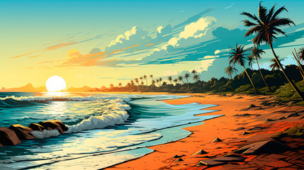 A tranquil empty beach landscape