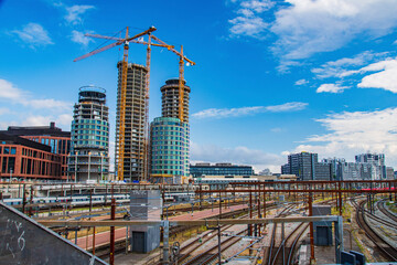 Fototapeta premium construction site with cranes