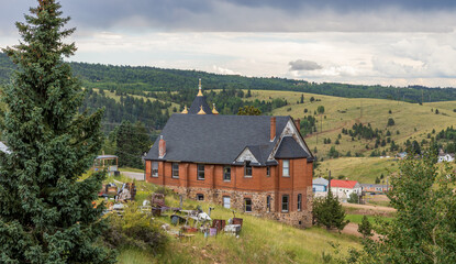 Fototapeta na wymiar Victor, Colorado: The Old Church in the Rocky Mountains.