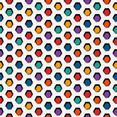 Paint brush hexagons. Hand drawn honeycombs background. Hexahedrons wallpaper. Hives motif. Geometric backdrop. Ethnic digital paper. Web designing. Textile print. Seamless pattern.