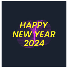  Vector illustration with labels trendy and fashionable colors.Happy New Year 2024 Background Design. Greeting Cards, Banners, Posters. Vector Illustration.