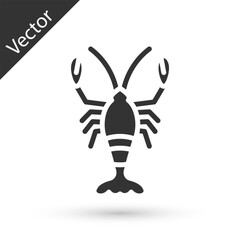 Grey Lobster icon isolated on white background. Vector