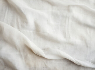 Wrinkle white bed sheet in the bed