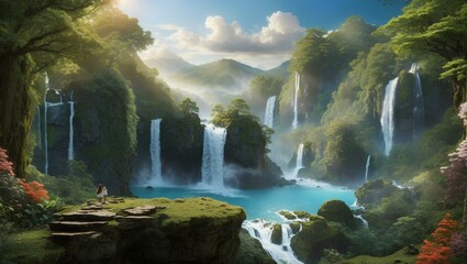 Fototapeta na wymiar Exploring the Natural Beauty of Waterfalls