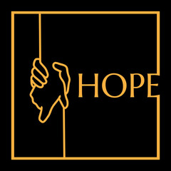 Hope in Black Yellow Hands Expectation Love Compassion Campaign Vector