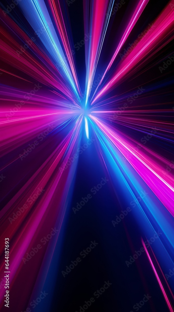 Poster Abstract colorful lines in a dark background